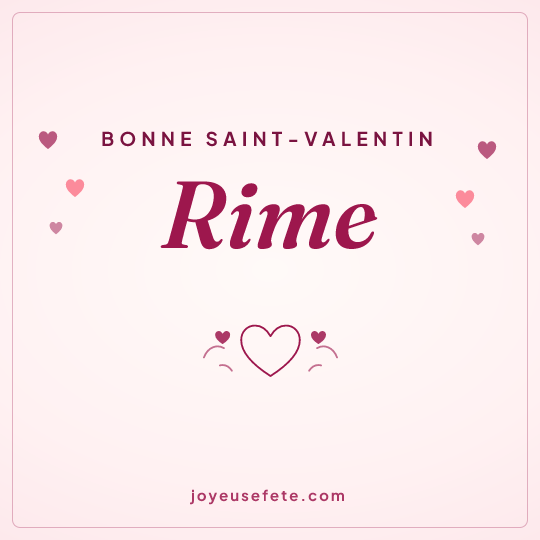 Image carrée « Bonne Saint-Valentin Rime » pour WhatsApp