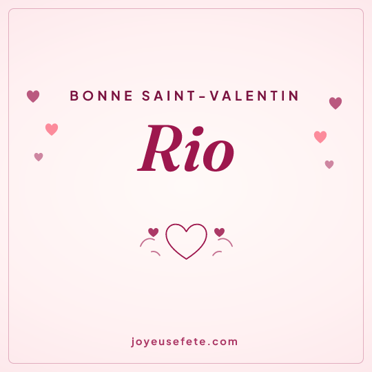 Image carrée « Bonne Saint-Valentin Rio » pour WhatsApp