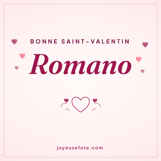 Image carrée « Bonne Saint-Valentin Romano » pour WhatsApp