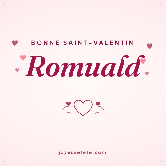 Image carrée « Bonne Saint-Valentin Romuald » pour WhatsApp