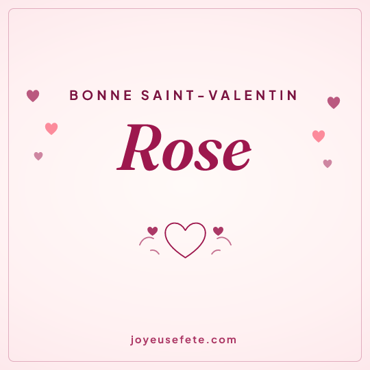 Image carrée « Bonne Saint-Valentin Rose » pour WhatsApp