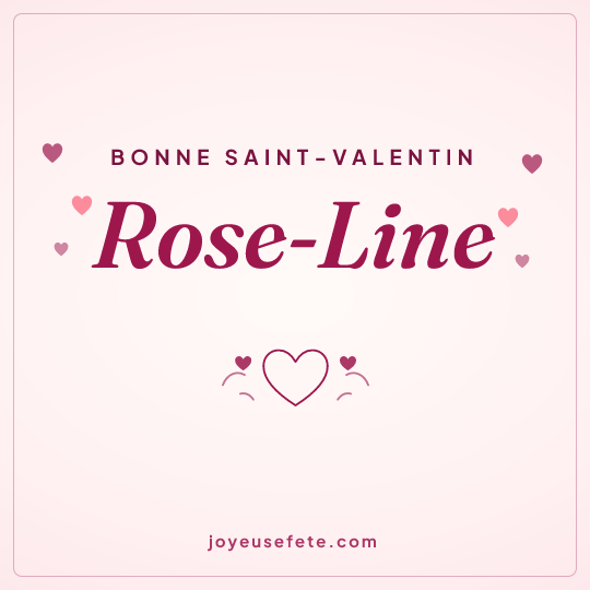 Image carrée « Bonne Saint-Valentin Rose-Line » pour WhatsApp