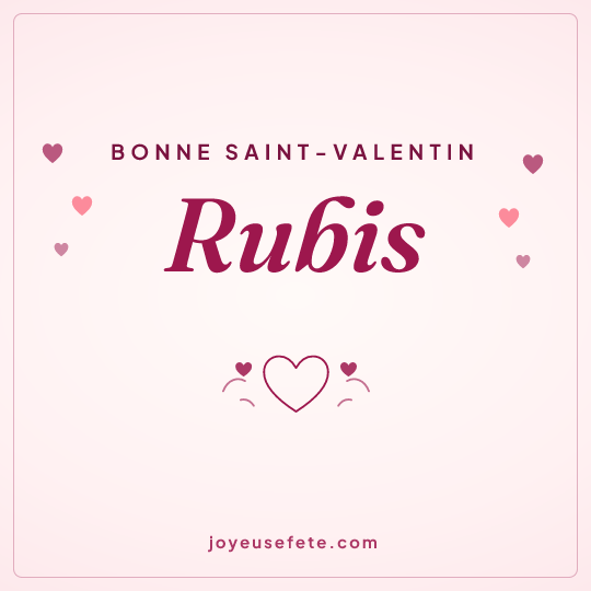 Image carrée « Bonne Saint-Valentin Rubis » pour WhatsApp