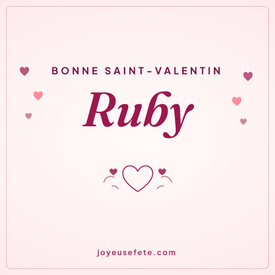 Image carrée « Bonne Saint-Valentin Ruby » pour WhatsApp