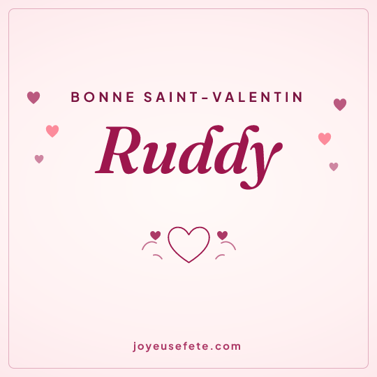 Image carrée « Bonne Saint-Valentin Ruddy » pour WhatsApp