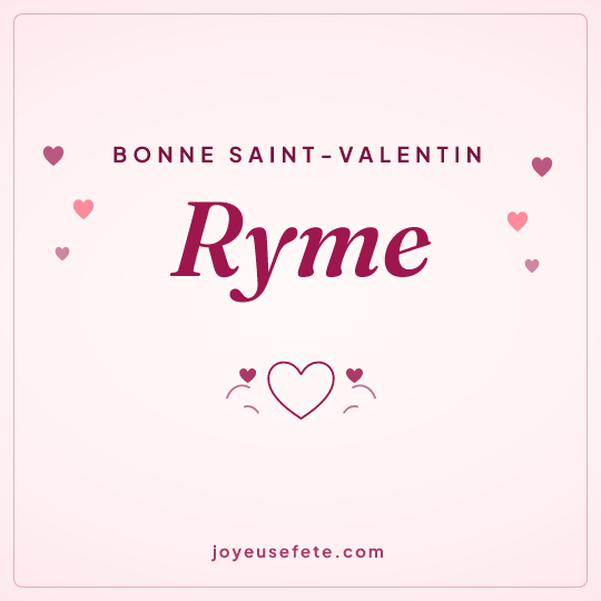 Image carrée « Bonne Saint-Valentin Ryme » pour WhatsApp