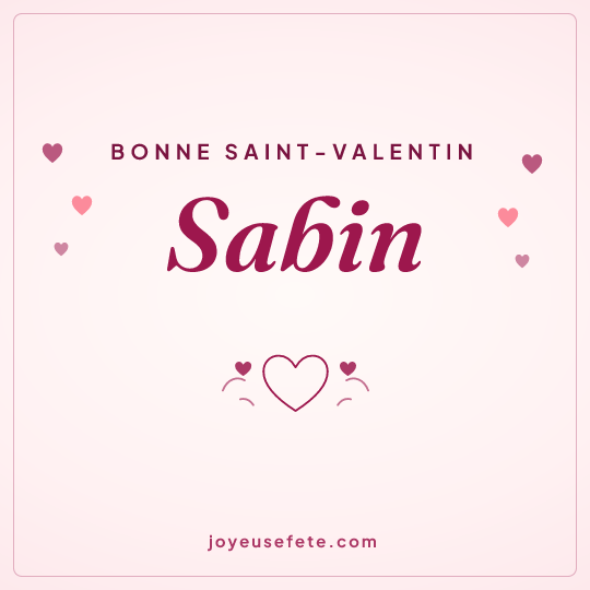Image carrée « Bonne Saint-Valentin Sabin » pour WhatsApp