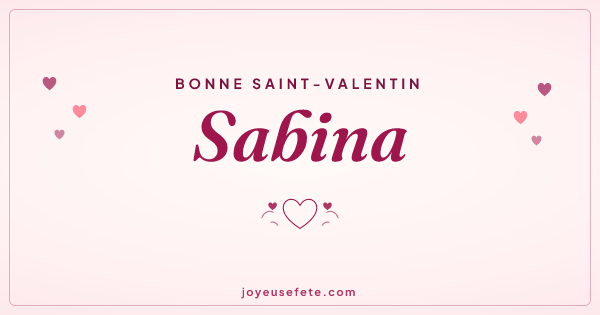 Image « Bonne Saint-Valentin Sabina » au format large