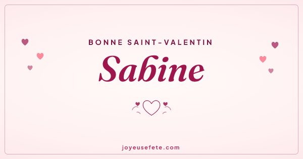Image « Bonne Saint-Valentin Sabine » au format large