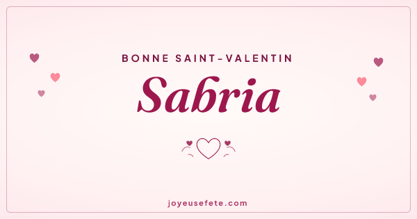 Image « Bonne Saint-Valentin Sabria » au format large