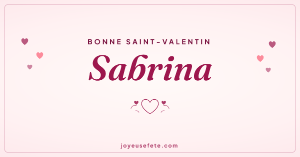 Image « Bonne Saint-Valentin Sabrina » au format large