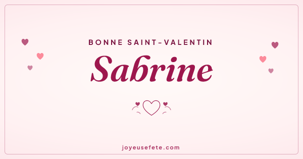 Image « Bonne Saint-Valentin Sabrine » au format large