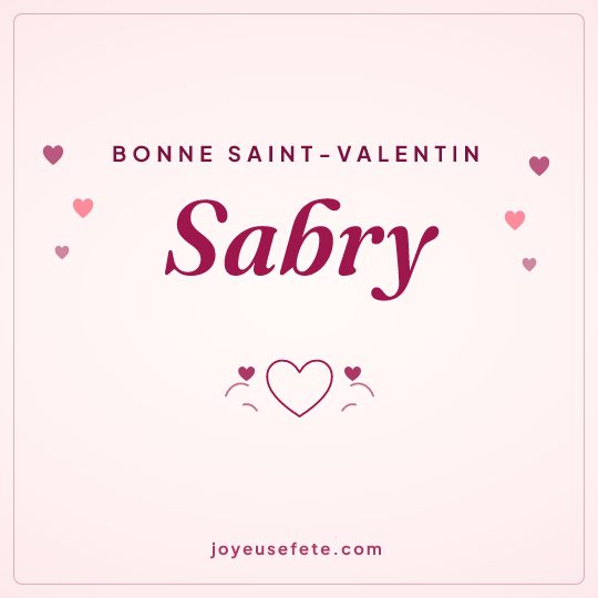 Image carrée « Bonne Saint-Valentin Sabry » pour WhatsApp