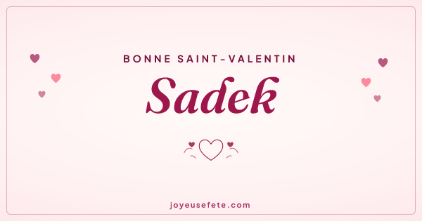 Image « Bonne Saint-Valentin Sadek » au format large