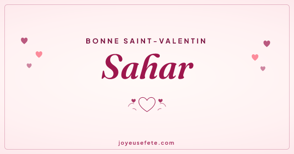 Image « Bonne Saint-Valentin Sahar » au format large