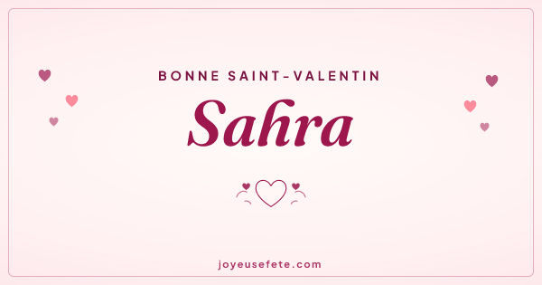Image « Bonne Saint-Valentin Sahra » au format large
