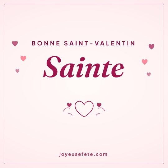 Image carrée « Bonne Saint-Valentin Sainte » pour WhatsApp