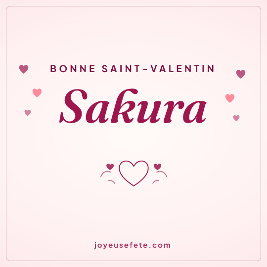 Image carrée « Bonne Saint-Valentin Sakura » pour WhatsApp