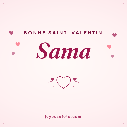 Image carrée « Bonne Saint-Valentin Sama » pour WhatsApp