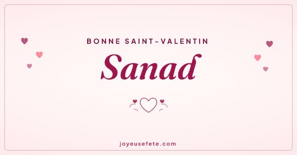 Image « Bonne Saint-Valentin Sanad » au format large