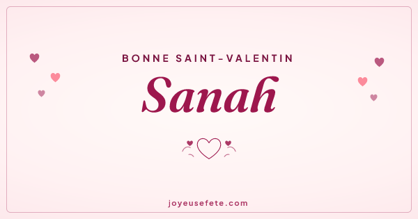 Image « Bonne Saint-Valentin Sanah » au format large
