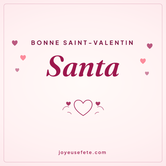 Image carrée « Bonne Saint-Valentin Santa » pour WhatsApp