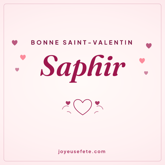 Image carrée « Bonne Saint-Valentin Saphir » pour WhatsApp