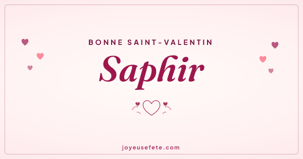 Image « Bonne Saint-Valentin Saphir » au format large