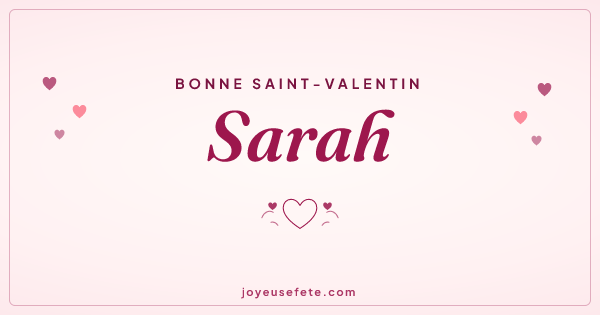 Image « Bonne Saint-Valentin Sarah » au format large