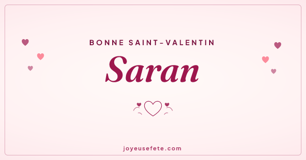 Image « Bonne Saint-Valentin Saran » au format large