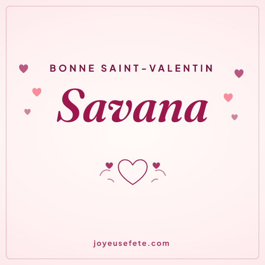 Image carrée « Bonne Saint-Valentin Savana » pour WhatsApp