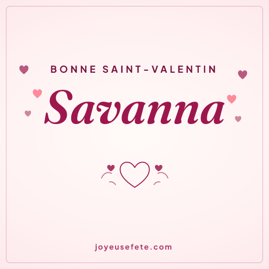 Image carrée « Bonne Saint-Valentin Savanna » pour WhatsApp