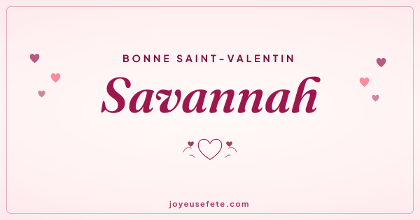 Image « Bonne Saint-Valentin Savannah » au format large