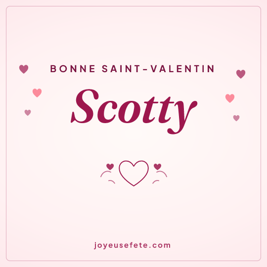 Image carrée « Bonne Saint-Valentin Scotty » pour WhatsApp