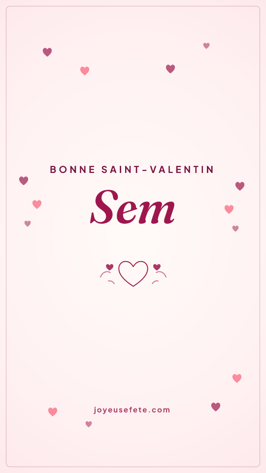 Image « Bonne Saint-Valentin Sem » au format story