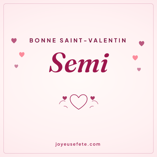 Image carrée « Bonne Saint-Valentin Semi » pour WhatsApp