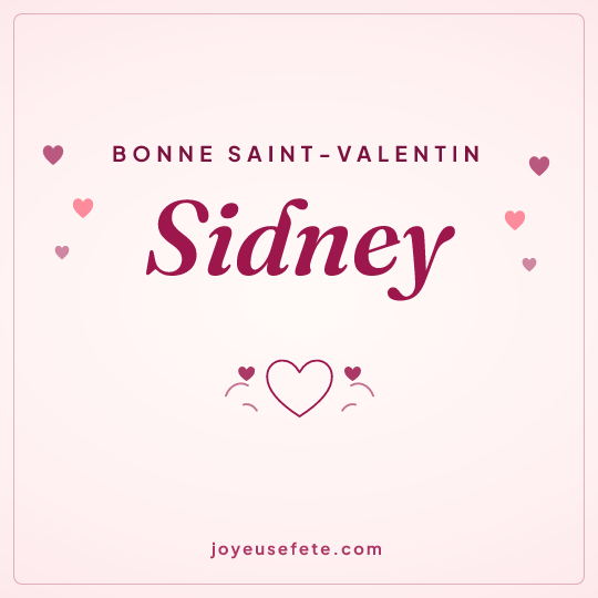 Image carrée « Bonne Saint-Valentin Sidney » pour WhatsApp