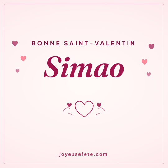 Image carrée « Bonne Saint-Valentin Simao » pour WhatsApp