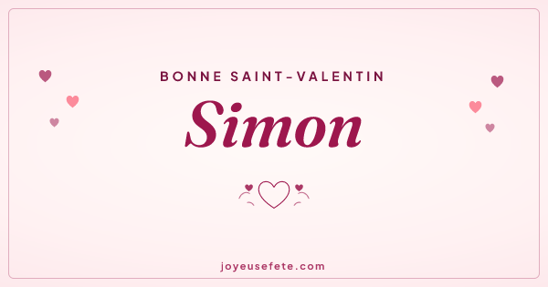 Image « Bonne Saint-Valentin Simon » au format large