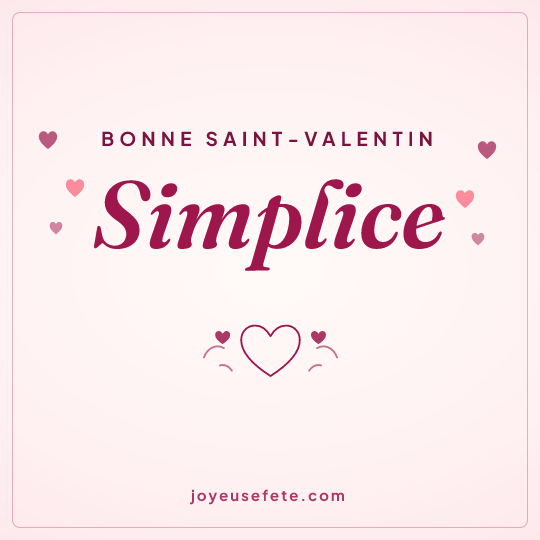 Image carrée « Bonne Saint-Valentin Simplice » pour WhatsApp