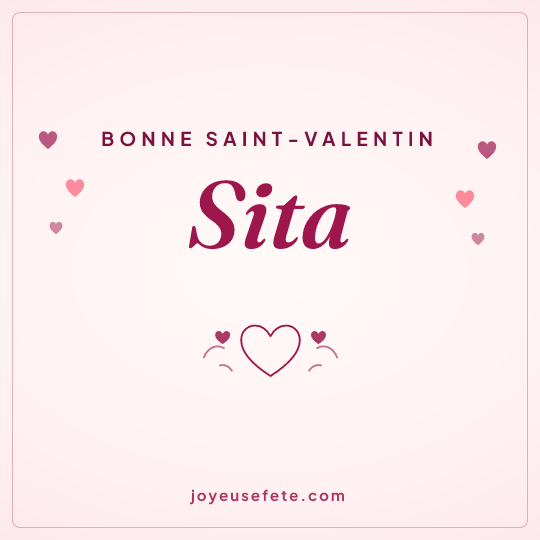 Image carrée « Bonne Saint-Valentin Sita » pour WhatsApp
