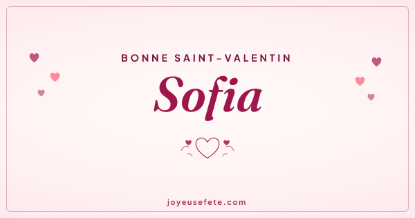 Image « Bonne Saint-Valentin Sofia » au format large