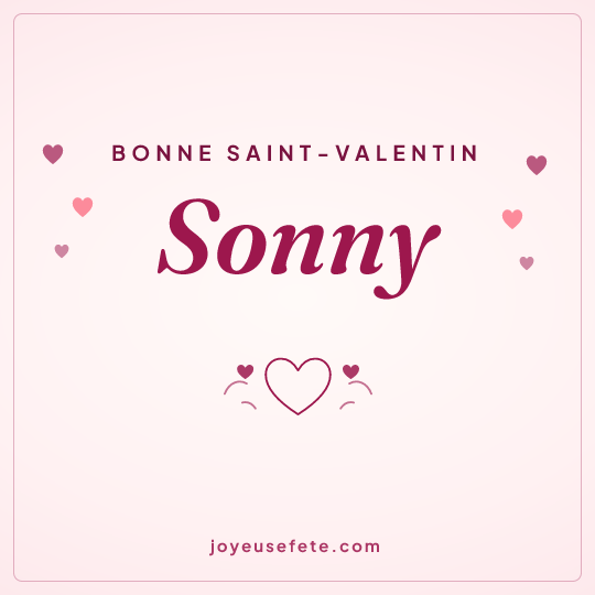 Image carrée « Bonne Saint-Valentin Sonny » pour WhatsApp