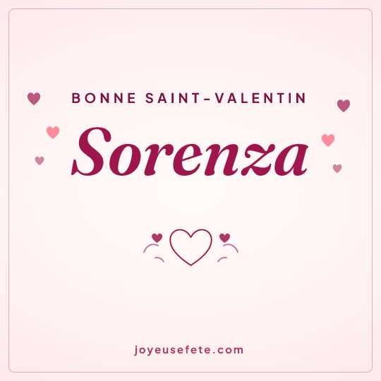 Image carrée « Bonne Saint-Valentin Sorenza » pour WhatsApp