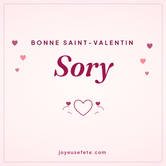 Image carrée « Bonne Saint-Valentin Sory » pour WhatsApp