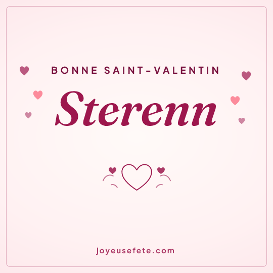 Image carrée « Bonne Saint-Valentin Sterenn » pour WhatsApp