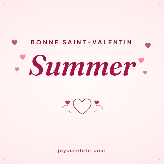 Image carrée « Bonne Saint-Valentin Summer » pour WhatsApp