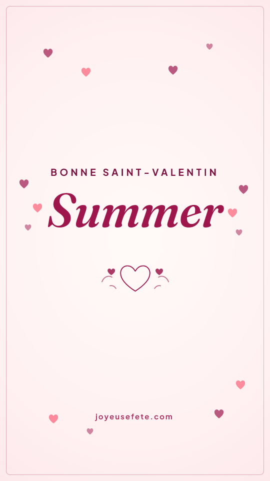 Image « Bonne Saint-Valentin Summer » au format story