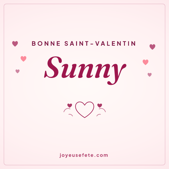 Image carrée « Bonne Saint-Valentin Sunny » pour WhatsApp