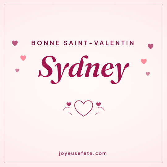 Image carrée « Bonne Saint-Valentin Sydney » pour WhatsApp